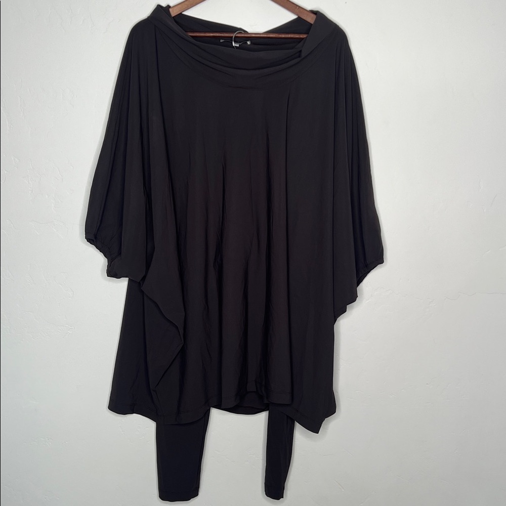 bryn Walker Black Draped Boatneck Tunic